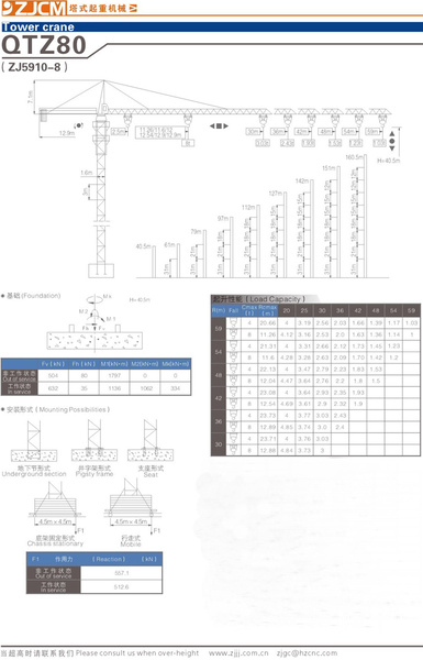 浙江建机 QTZ80(ZJ5910-8) 塔式起重机