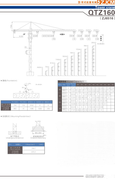 浙江建机 QTZ160(ZJ6516) 塔式起重机