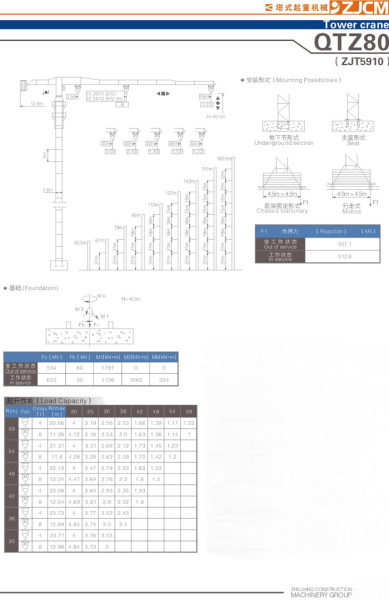 浙江建机 QTZ80(ZJT5910) 塔式起重机