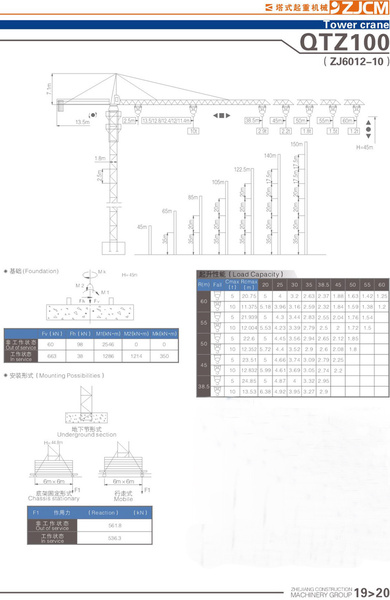 浙江建机 QTZ100(ZJ6012-10) 塔式起重机