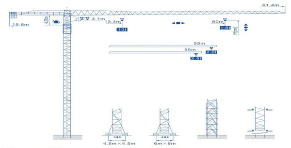 强力机械 QP6015型 平头塔式起重机