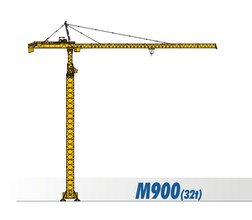 川建M900(32t)水平臂塔式起重机高清图 - 外观