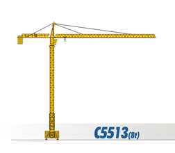 川建C5513(8t)水平臂塔式起重机高清图 - 外观